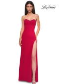 Picture of: Jersey Strapless Dress with Sweetheart Rhinestone Lined Neckline in Red , Style 32829, Detail Picture 20
