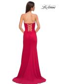 Picture of: Jersey Strapless Dress with Sweetheart Rhinestone Lined Neckline in Red , Style 32829, Detail Picture 21