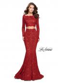 Picture of: Mermaid Style Lace Two Piece Dress with Scalloped Trim in Red, Style: 25668, Detail Picture 1