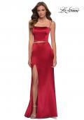 Picture of: Two Piece Stretch Satin Prom Dress in Red, Style 29941, Detail Picture 1