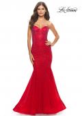 Picture of: Rhinestone Mermaid Prom Dress with Sweetheart Neckline in Red, Style: 31285, Detail Picture 1