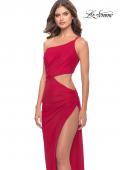 Picture of: One Shoulder Dress with Side Cut Out and Unique Back in Red, Style: 31386, Detail Picture 1