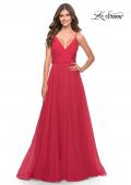 Picture of: Chiffon Dress with Pleated Bodice and Pockets in Red, Style: 31500, Detail Picture 1