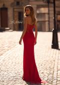 Picture of: Strapless Corset Style Prom Dress with Illusion Back in Red , Style 32941, Detail Picture 2
