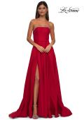 Picture of: A-line Mikado Prom Dress with Rhinestone Neckline in Red, Style: 33063, Detail Picture 2