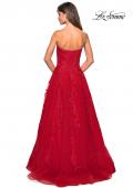Picture of: Strapless Tulle Prom Dress with Lace Appliques in Red, Style: 27269, Detail Picture 3