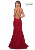 Picture of: Long Lace Prom Dress with High Neckline in Red, Style: 27289, Detail Picture 8