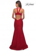 Picture of: Stretch Lace Mermaid Prom Dress with Cut Out Back in Red, Style: 27484, Detail Picture 3