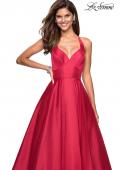 Picture of: Empire Waist Long Dress with Full Skirt and Pockets in Red, Style: 27504, Detail Picture 3