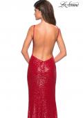 Picture of: Sparkling Fully sequin Prom Gown with Exposed Back in Red, Style: 27585, Detail Picture 3