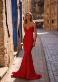 Picture of: Simple Jersey Mermaid Prom Dress with Sweetheart Neckline in Red , Style 32872, Detail Picture 3