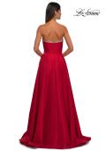 Picture of: A-line Mikado Prom Dress with Rhinestone Neckline in Red, Style: 33063, Detail Picture 3