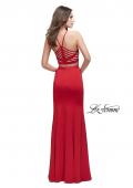 Picture of: Two Piece Jersey Prom Dress with High Neckline in Red, Style: 25220, Detail Picture 4