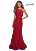 Picture of: Long Lace Prom Dress with High Neckline in Red, Style: 27289, Detail Picture 9