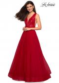 Picture of: sequin Bust A Line Prom Gown with Pockets in Red, Style: 27336, Detail Picture 4