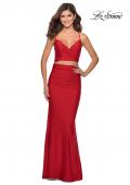 Picture of: Two Piece Prom Dress with Lace Up Back in Red, Style: 28473, Detail Picture 4