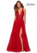 Picture of: A-line Tulle Dress with Sequined Bodice and Pockets in Red, Style: 28908, Detail Picture 4
