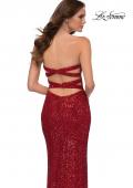 Picture of: Simple Sequin Strapless Dress with Faux Wrap Skirt in Red, Style 29681, Detail Picture 4