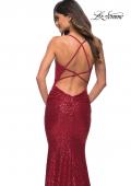 Picture of: Wrap Style Long Gown in Beautiful Sequin in Red, Detail Picture 4