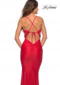 Picture of: Cut Out Prom Dress with Ruching and Open Back in Red, Detail Picture 4