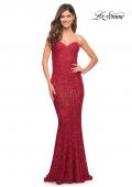 Picture of: Strapless Sweetheart Luxe Sequin Gown in Red, Style: 30714, Detail Picture 4