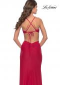 Picture of: Jersey Prom Dress with Side Cut Outs and Tie Back in Red, Style: 31292, Detail Picture 4