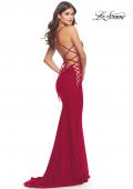 Picture of: Unique Jersey Dress with Open Criss Cross Sides in Red, Style: 31315, Style: 31315