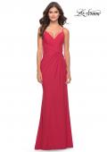 Picture of: Long Jersey Versatile Dress with Ruched Zipper in Red, Style: 31331, Detail Picture 4