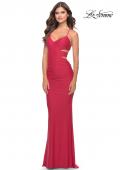 Picture of: Side Cut Out Jersey Dress with Strappy Back in Red, Style: 31523, Detail Picture 4