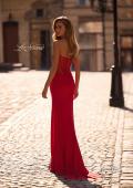 Picture of: Strapless Corset Style Prom Dress with Illusion Back in Red , Style 32941, Detail Picture 4