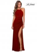 Picture of: Jersey Prom Dress with High Neck and Open Back in Red, Style: 28302, Detail Picture 5