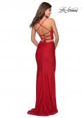 Picture of: Two Piece Prom Dress with Lace Up Back in Red, Style: 28473, Detail Picture 5
