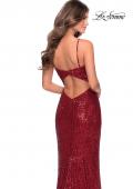 Picture of: Sequined Prom Gown with Cut Out Open Back in Red, Style: 28539, Detail Picture 5