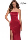 Picture of: Simply Chic Strapless Stretch Satin Long Gown in Red, Style 29807, Detail Picture 5