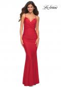 Picture of: Prom Dress with Knot at Waist and Open Back in Red, Detail Picture 5