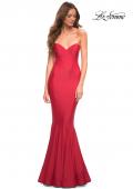 Picture of: Chic Jersey Gown with Sweetheart Neckline in Red, Detail Picture 5