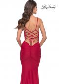 Picture of: Twist Front Cut Out Jersey Prom Dress in Red, Style: 31294, Detail Picture 5