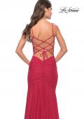 Picture of: Long Jersey Versatile Dress with Ruched Zipper in Red, Style: 31331, Detail Picture 5