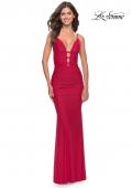Picture of: Modern Jersey Dress with Twist Band Details in Red, Style: 31333, Detail Picture 5
