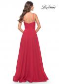 Picture of: Chiffon Dress with Pleated Bodice and Pockets in Red, Style: 31500, Detail Picture 5