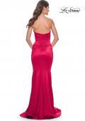 Picture of: Stretch Satin Gown with Draped Sweetheart Neckline in Red, Style: 31915, Detail Picture 5