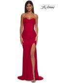 Picture of: Strapless Jersey Evening Dress with Unique Corset Top in Red, Style: 32843, Detail Picture 5