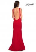 Picture of: High Neckline Jersey Prom Dress with Open Back in Red, Style: 27124, Detail Picture 6