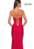 Picture of: Jersey Dress with Illusion Waist and Bustier Top in Red, Style: 32258, Detail Picture 6