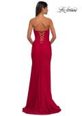 Picture of: Strapless Jersey Evening Dress with Unique Corset Top in Red, Style: 32843, Detail Picture 6