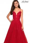 Picture of: Classic Prom Ball Gown with Lace Applique Details in Red, Style: 27463, Detail Picture 7