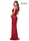 Picture of: Long Sequin Off the Shoulder Prom Dress with Slit in Red, Style: 28177, Detail Picture 7