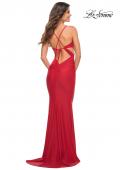 Picture of: Prom Dress with Cut Outs and Tie Back in Red, Detail Picture 7