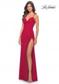 Picture of: Soft Jersey Dress with Knot Detail on Bust and Hip in Red, Style: 31516, Style: 31516