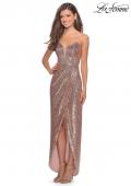 Picture of: Strapless Sequin Homecoming Dress with Tapered Skirt in Rose Gold, Style: 28180, Main Picture